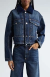 Stella Mccartney Corduroy And Denim Jacket In 4480 - Vintage Dark