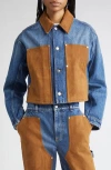 Stella Mccartney Denim & Faux Suede Trucker Jacket In Blue