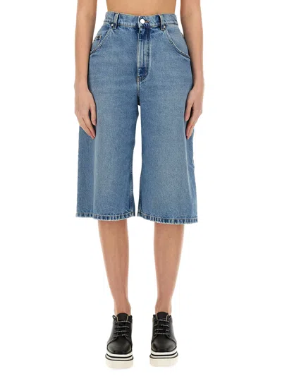 Stella Mccartney Denim Bermuda Shorts In Blue