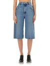 Stella Mccartney Denim Bermuda Shorts In Navy
