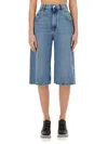 Stella Mccartney Denim Bermuda Shorts In Navy
