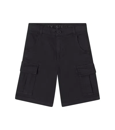 Stella Mccartney Kids' Denim Cargo Shorts In Black