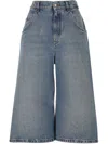 Stella Mccartney Denim Cotton Bermuda Shorts In Clear Blue