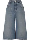 Stella Mccartney Denim Cotton Bermuda Shorts In Clear Blue