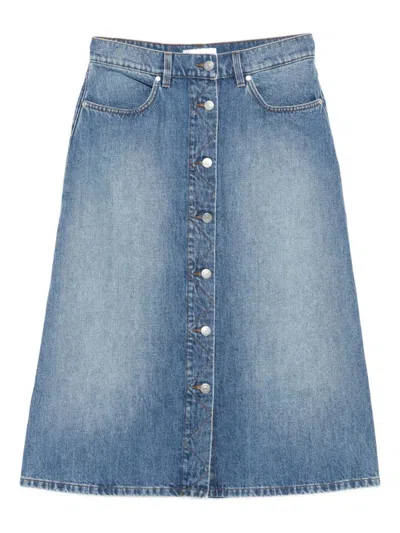 STELLA MCCARTNEY STELLA MCCARTNEY DENIM COTTON MIDI SKIRT