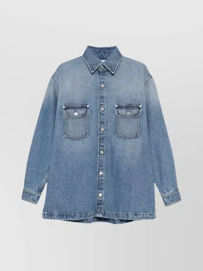 STELLA MCCARTNEY DENIM COTTON SHIRT CHEST POCKETS