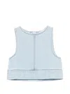 Stella Mccartney Denim Crop Top In Blue