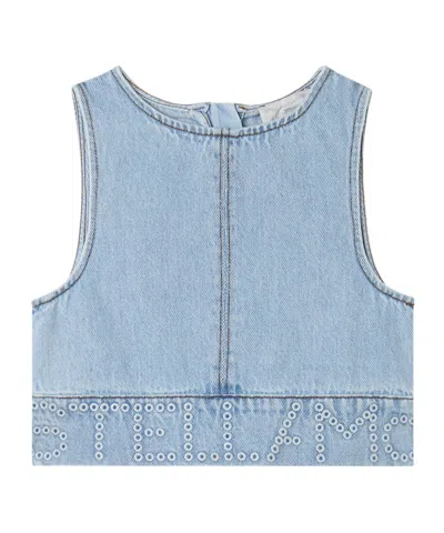 STELLA MCCARTNEY STELLA MCCARTNEY KIDS EYELET DETAILED DENIM BLOUSE