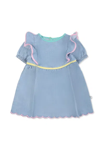 Stella Mccartney Denim Dress For Baby Girl In Blue