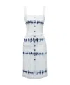 Stella Mccartney Tie-dye Bleach Denim Button-front Dress In White