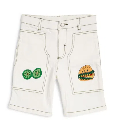 Stella Mccartney Kids Teen Boys Ivory Cotton Burger Shorts