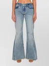 Stella Mccartney Clasp-embellished Low-rise Flared Jeans In Blue