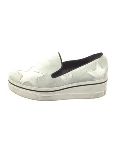 Pre-owned Stella Mccartney Denim Graphic Print Chunky Sneakers In Blue