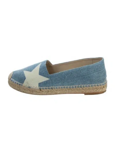 Pre-owned Stella Mccartney Denim Graphic Print Espadrilles In Blue