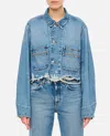 Stella Mccartney Denim Jacket With Pocket Decoration In Clear Blue