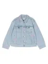 Stella Mccartney Denim Jacket For Girl With All-over Stars In Blue