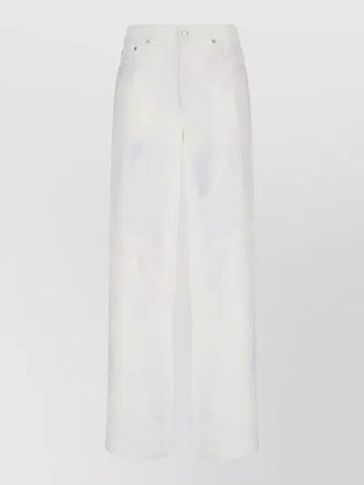 Stella Mccartney Denim Jeans Belt Loops Pockets Design In White