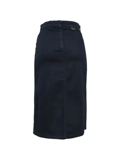 Pre-owned Stella Mccartney Denim Midi Pencil Skirt In Blue