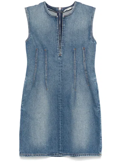 Stella Mccartney Denim Mini Dress In Blue