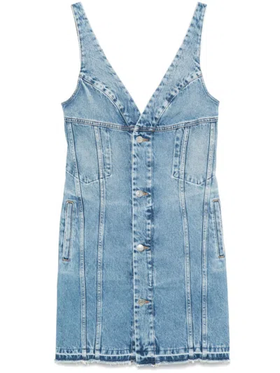 Stella Mccartney Denim Mini Dress In Blue
