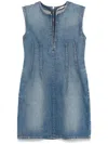 Stella Mccartney Denim Mini Dress In Vintage Blue Denim