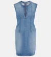 Stella Mccartney Corset Detail Sleeveless Denim Minidress In Blue