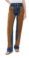 Stella Mccartney Denim Mixed Suede Jeans Medium Vintage Blue