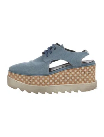 Pre-owned Stella Mccartney Denim Polka Dot Print Flats In Blue
