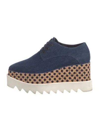 Pre-owned Stella Mccartney Denim Polka Dot Print Pumps In Blue