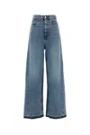 Stella Mccartney Denim Trousers Wide-leg Frayed Hem