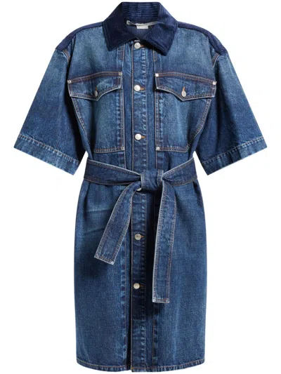 Stella Mccartney Denim Shirt Dress In Blue