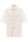 Stella Mccartney Utility Short-sleeved Denim Shirt In Whiteecru (white)