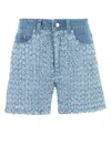 Stella Mccartney Denim Shorts With Frayed Texture And Pockets