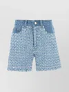 Stella Mccartney Denim Shorts With Frayed Texture And Pockets