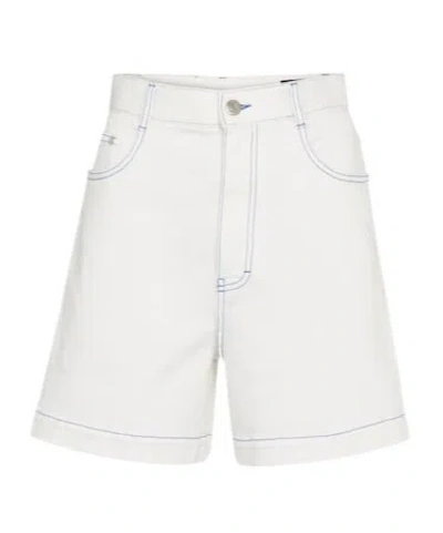 Stella Mccartney Denim Shorts With Stitching Details In White