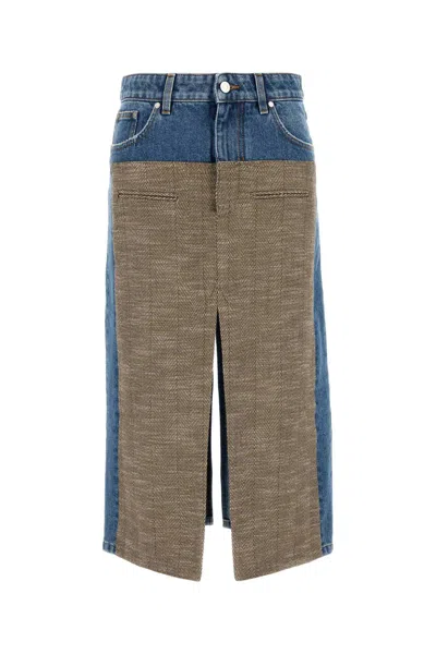 Stella Mccartney Denim Skirt In Brown