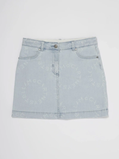 Stella Mccartney Kids' Denim Skirt Skirt In Denim Chiaro