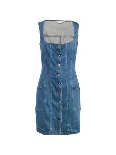 Pre-owned Stella Mccartney Denim Sleeveless Mini Dress In Blue