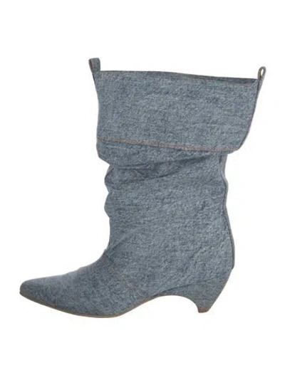 Pre-owned Stella Mccartney Denim Slouch Boots In Blue