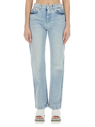 Stella Mccartney Denim Straight High Rise Jeans In Blue