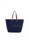 Stella Mccartney Eco Logo Lettering Denim Tote Bag In Blue