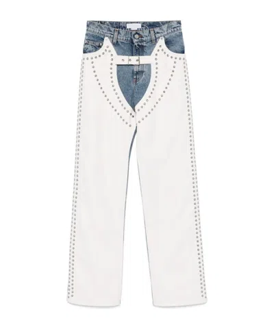 Stella Mccartney Denim Trousers With Belt Loops In White