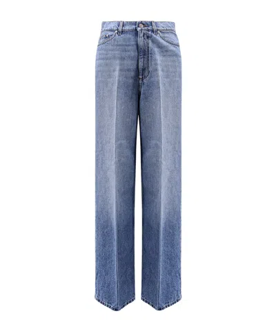 Stella Mccartney Denim Trousers With Belt Loops In Blue