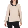 Stella Mccartney Desert Logo-tape Knitted Jumper In Neutral