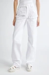 Stella Mccartney Destroyed Straight Leg Jeans In White