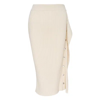 Stella Mccartney Detailed Textured Knit Skirt In Yellow