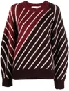 Stella Mccartney Diagonal-stripe Jumper In Rot