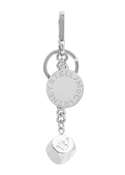 Stella Mccartney Dice Charm Keyring In Silver