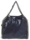 Stella Mccartney Chain Strap Metallic Shoulder Bag In Dark Grey Melange