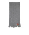 Stella Mccartney Gray Distressed Alpaca Knit Scarf In Gray